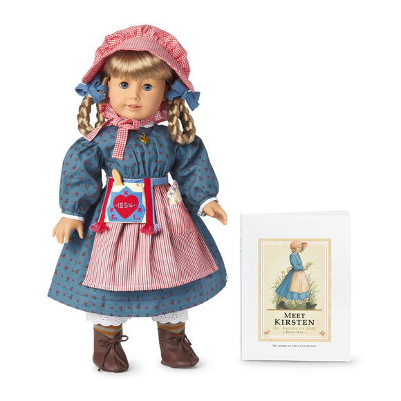 NEW American Girl KIRSTEN DOLL + Swedish MEET OUTFIT Book Necklace Spoon 35th Yr - Picture 9 of 12